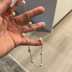 18k gold plated, pearl necklace